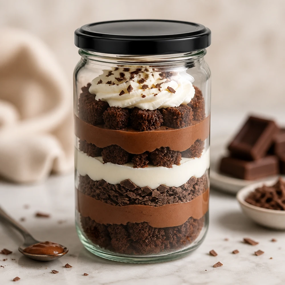 305ml Verre rond avec couvercle BasicSeal noir UNiTWIST 305ml Rundglas UNiTWIST mit schwarzem Deckel für Schichtdesserts - perfekt für Tiramisu und Mousse-Kreationen