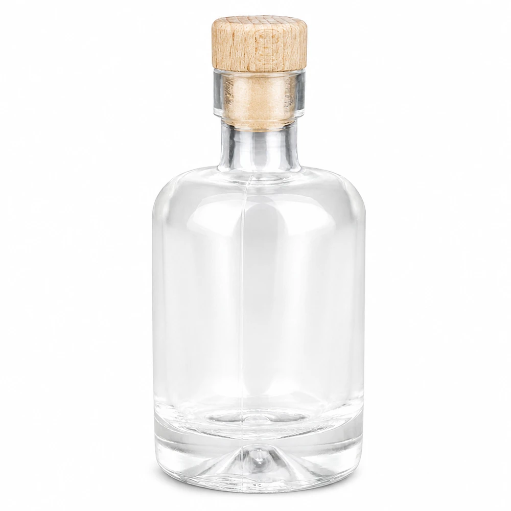 Bouteille en verre 50ml Amelie avec bouchon à poignée en bois UNiTWIST vide transparent pour spiritueux et huiles