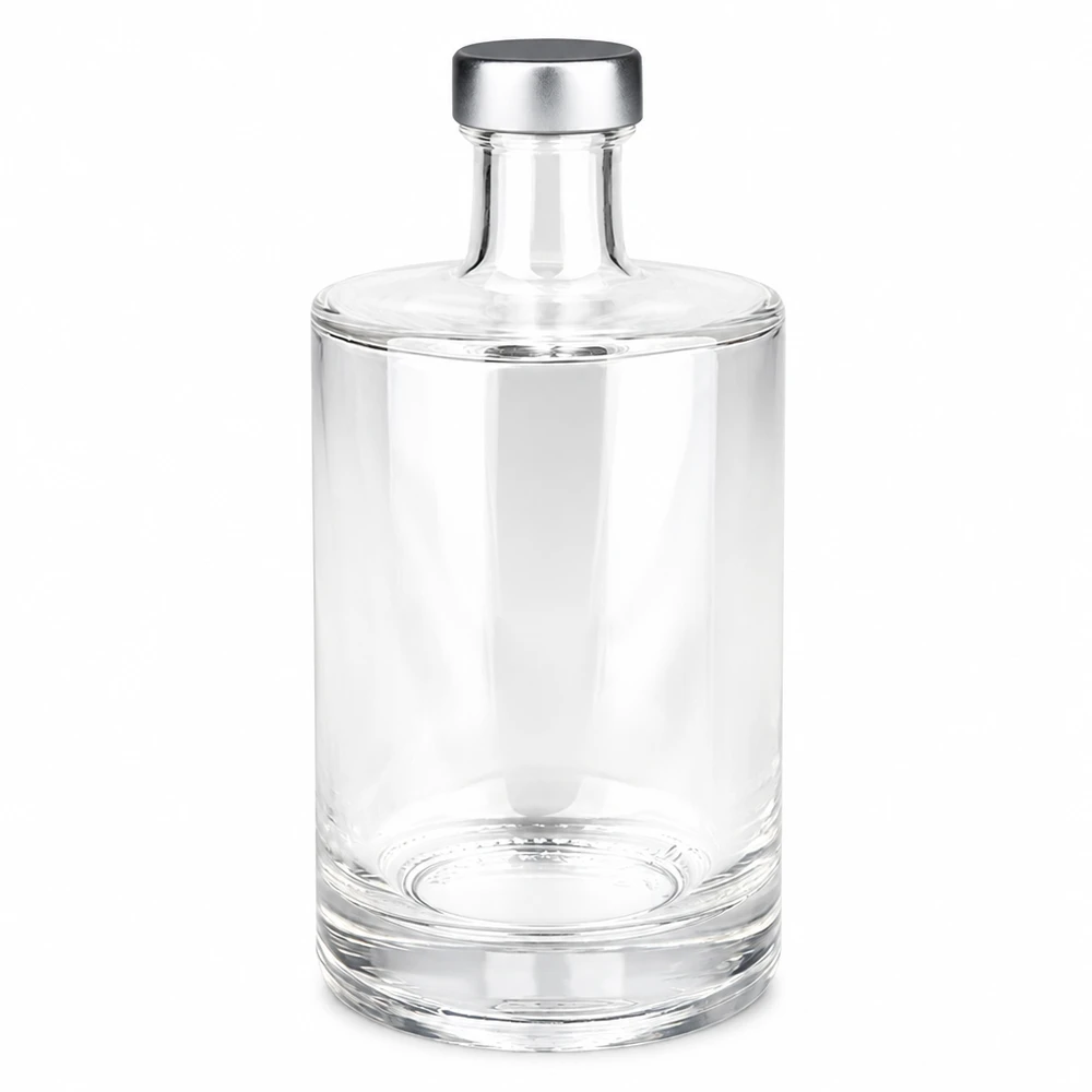 Bouteille en verre Sam de 500ml avec bouchon à vis argenté UNiTWIST transparent vide Photo produit