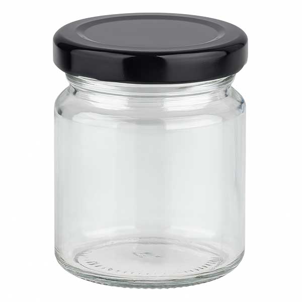 53ml Verre rond avec couvercle BasicSeal noir UNiTWIST