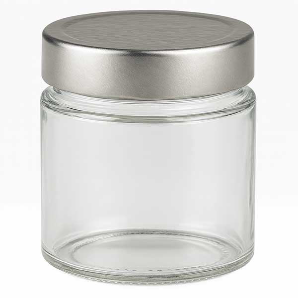 135ml Verre rond avec couvercle BasicSeal argent UNiTWIST