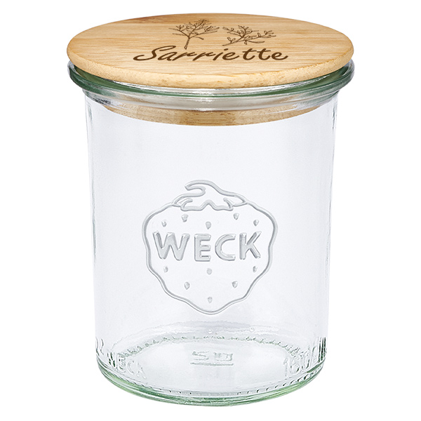 Boîte en bois « sarriette » avec verre WECK plongeant 160 ml Boîte en bois « sarriette » avec verre WECK plongeant 160 ml