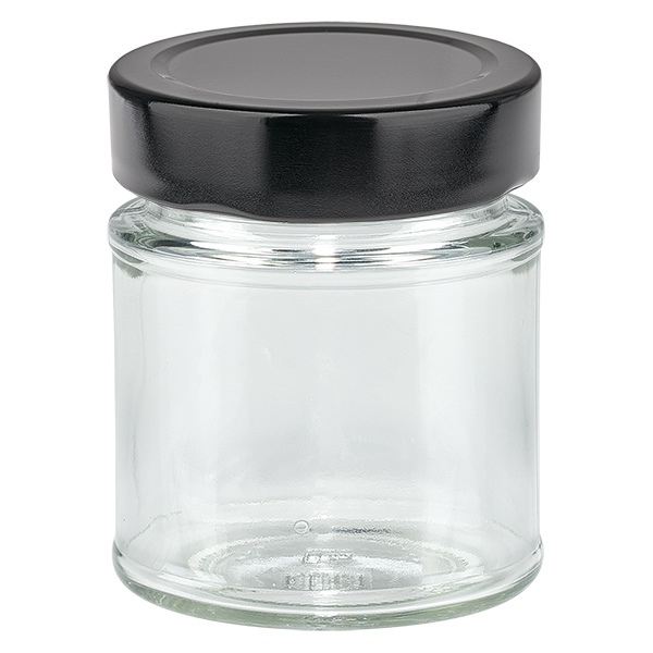 154ml Verre rond avec couvercle BasicSeal noir UNiTWIST