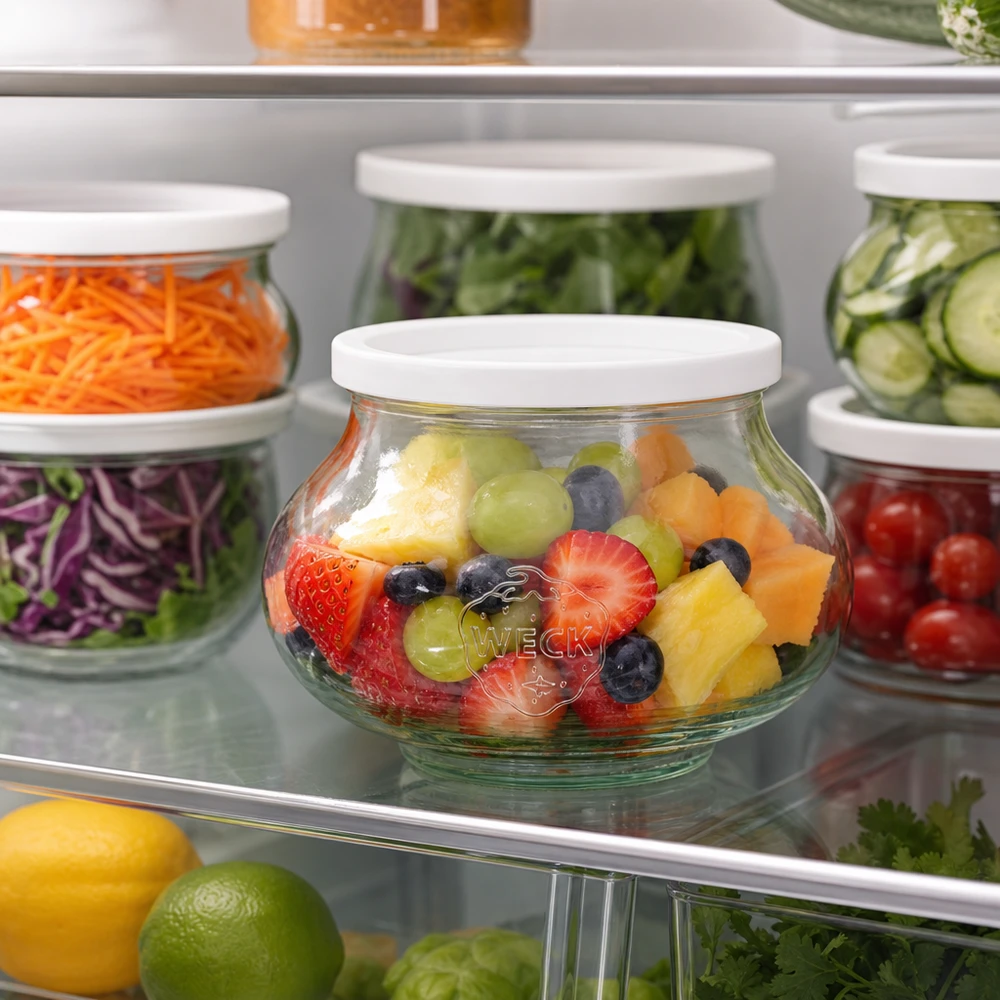 Mise en situation d’un bocal en verre pour les purées et compotes pour bébé