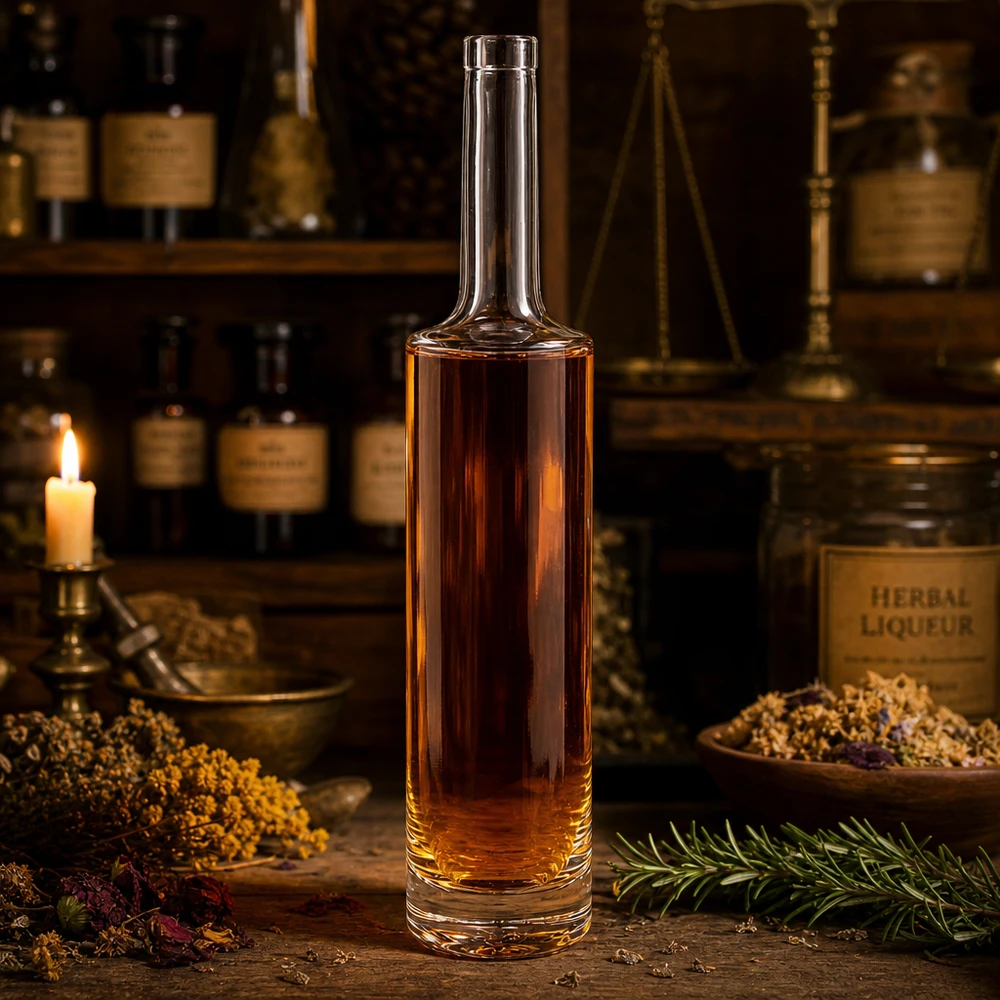 Bouteille en verre 500 ml « Rosa » sans bouchon UNiTWIST® Bouteille en verre rose de 500 ml remplie de liqueur d'herbes Ambiente Apotheker Kerzenlicht Gewürze Photo 4 de 10