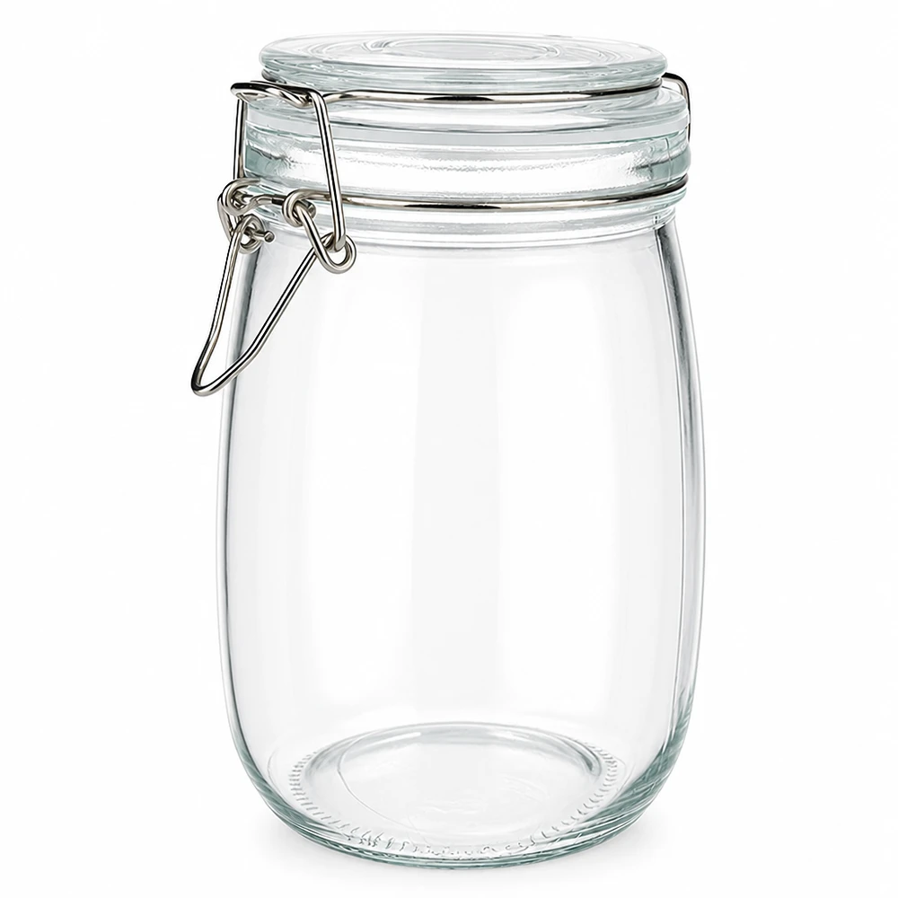 Pot de réserve 1000ml type S avec fermeture à étrier UN. Bocal à provisions de 1000 ml avec fermeture à étrier pratique pour la cuisine