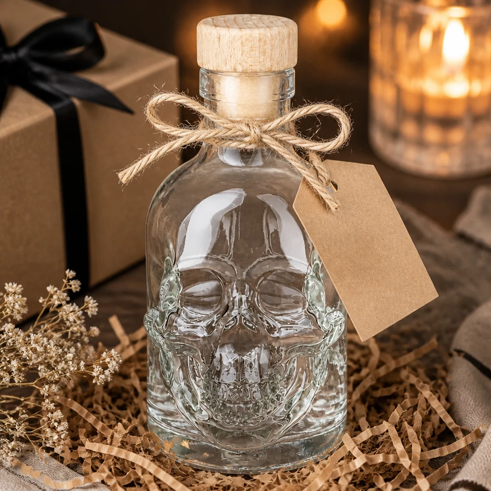 Bouteille en verre 200 ml « Jack » avec bouchon en bois UNiTWIST®