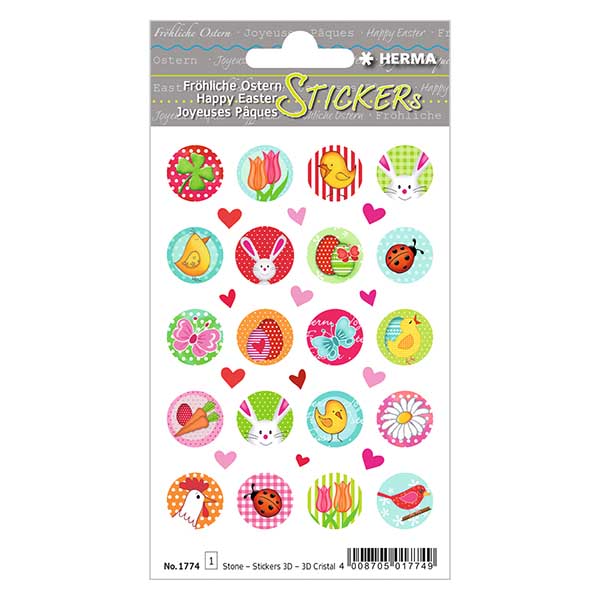 Sticker Bonheur de Pâques (20 stickers avec paillettes) Sticker Bonheur de Pâques (20 stickers avec paillettes)