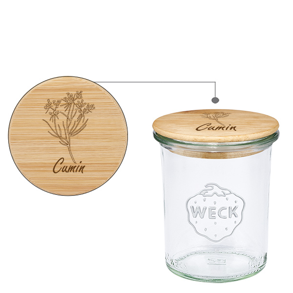 Panier en bois « Cumin » avec verre WECK 160 ml Panier en bois « Cumin » avec verre WECK 160 ml