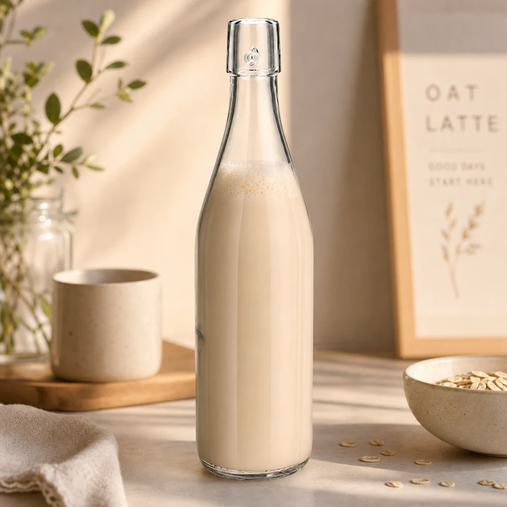 Mise en situation d’un bocal en verre pour les overnight oats et petits-déjeuners préparés