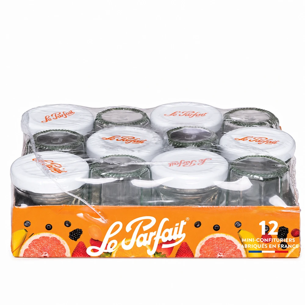 Le Parfait® Mini‑Jam 44 ml Ø48 mm pot Le Parfait Mini-pots de confiture 44ml en lot de 12 avec bouchon à vis en vente