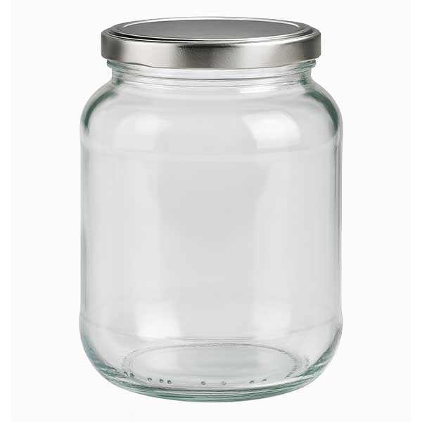 370ml Verre ovale avec couvercle BasicSeal argent UNiTWIST