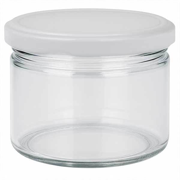 540ml Verre rond avec couvercle BasicSeal blanc UNiTWIST