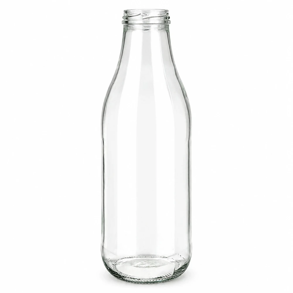 1000ml Bouteille sans bouchon (TO48) UNiTWIST Bouteille en verre 1000ml sans couvercle TO48 UNiTWIST transparent vide Bouteille de lait Bouteille de boisson en verre clair
