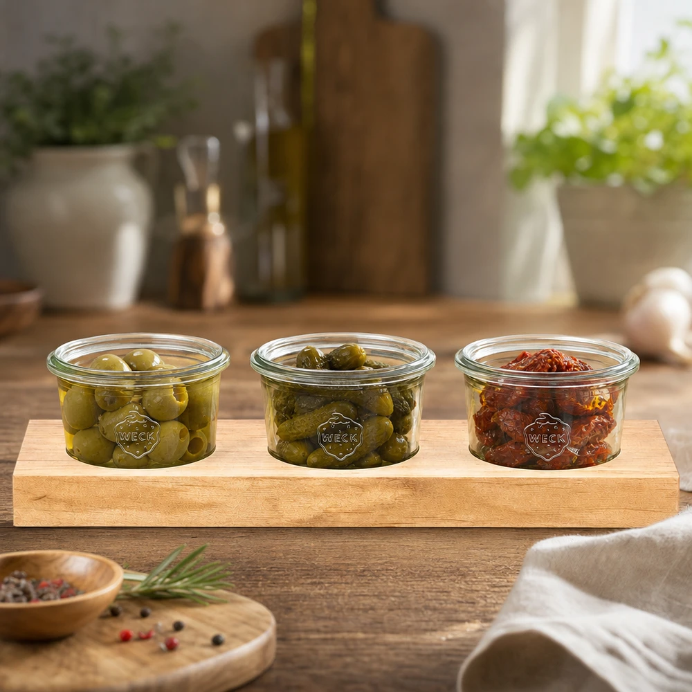 Mise en situation d’un bocal en verre pour la sauce tomate et les sauces cuisinées