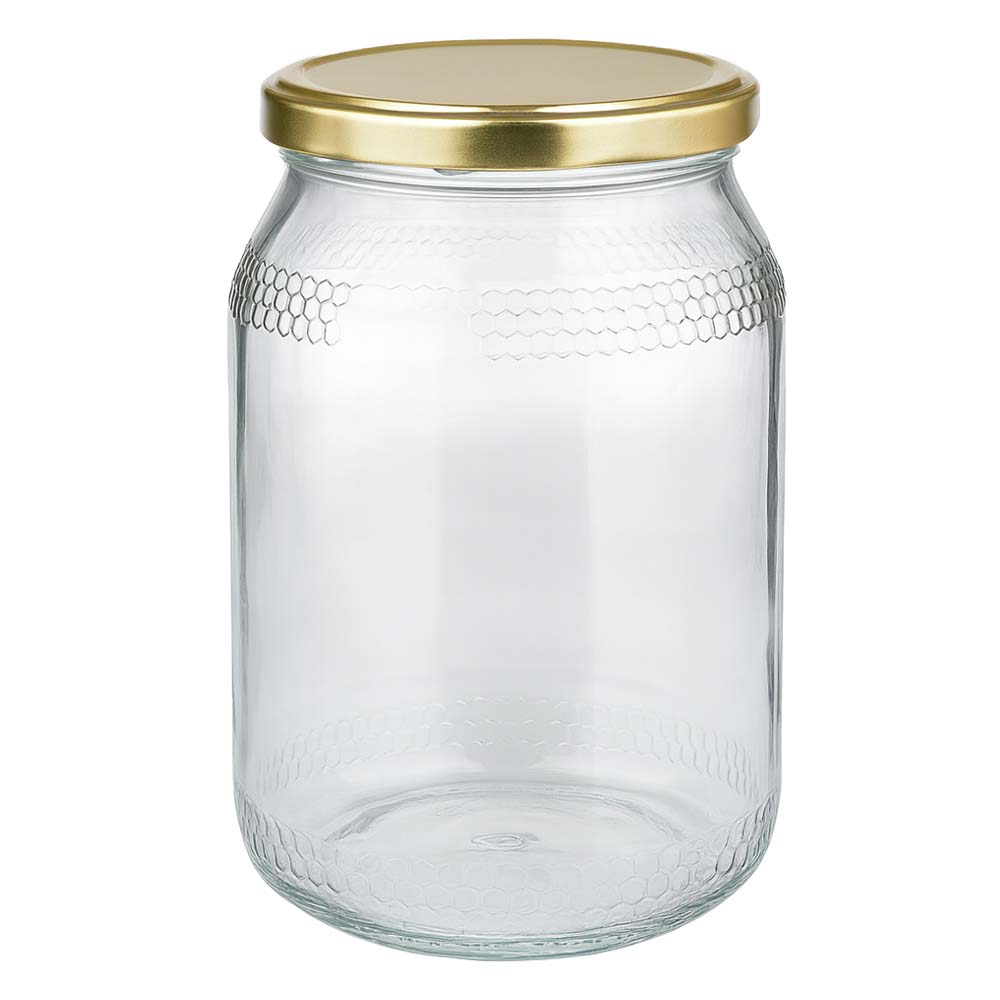 Pot à miel 1260 g avec couvercle doré BasicSeal UNiTWIST