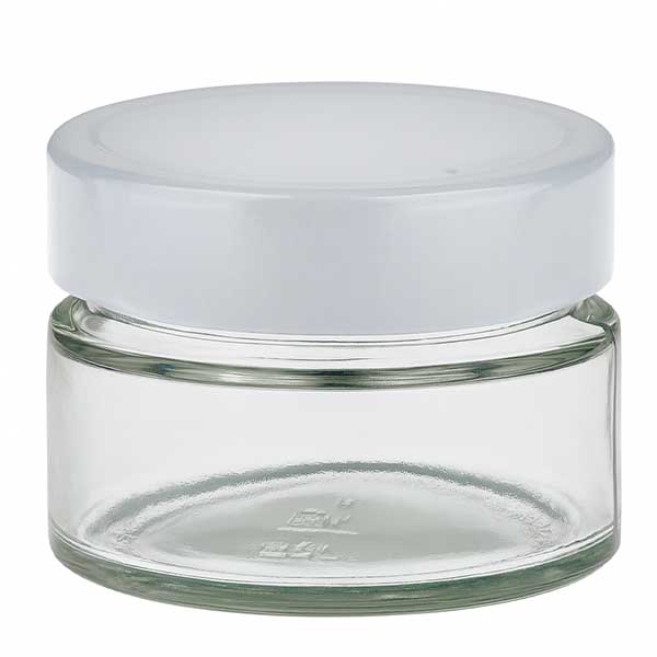 130ml Verre rond avec couvercle BasicSeal blanc UNiTWIST