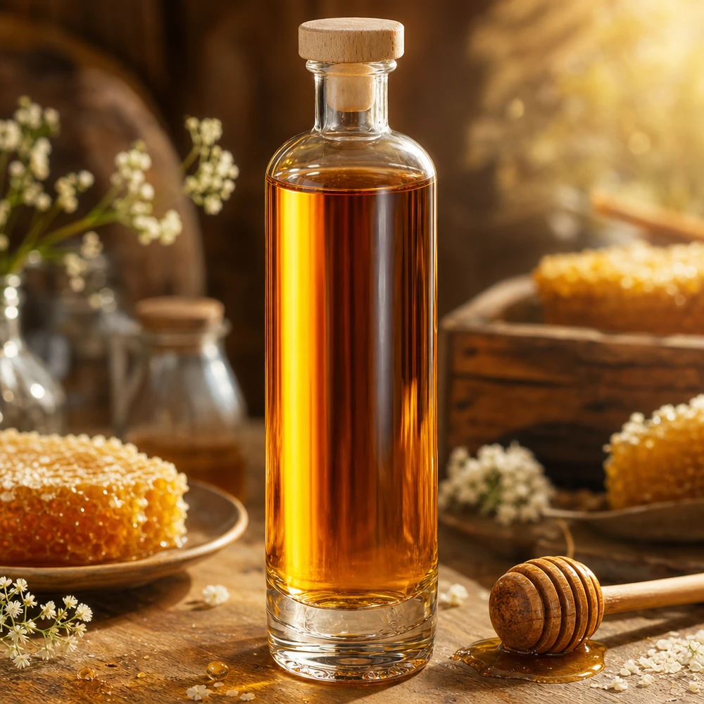 Bouteille en verre 500 ml « Ella » avec bouchon en bois UNiTWIST®