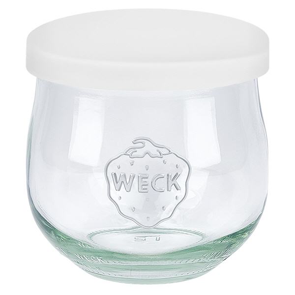 370ml bocal tulipe WECK RR60 avec couvercle en silicone blanc