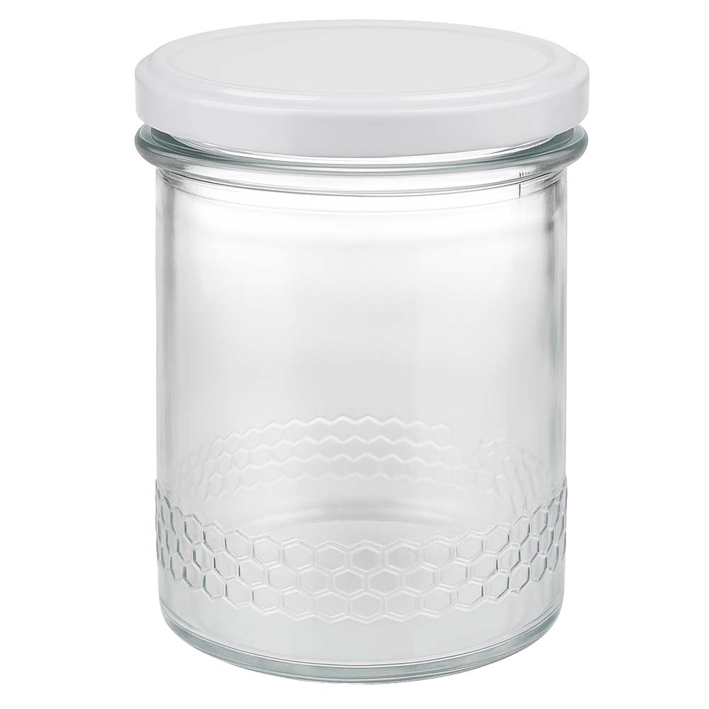 Pot à miel 560 g avec couvercle blanc BasicSeal UNiTWIST