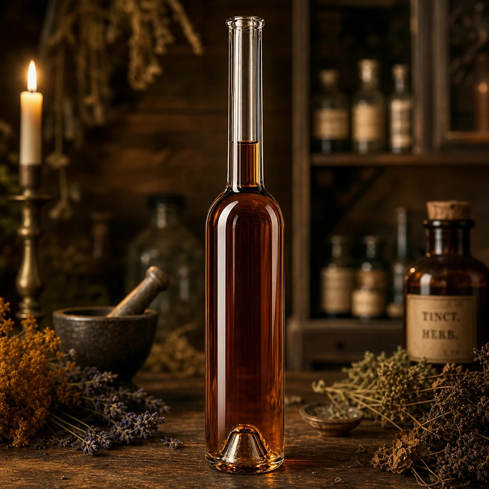 Bouteille en verre 100 ml « Hugo » sans bouchon UNiTWIST® Flacon en verre 100ml Hugo brun ambre design pharmacien herbes teinture fabrication UNiTWIST sans bouchon photo produit 3