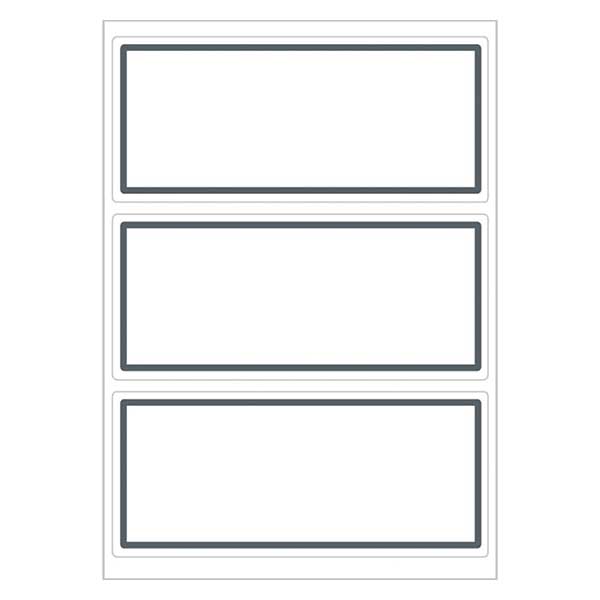 Étiquettes universelles blanc/gris (18 stickers) 82x36mm Étiquettes universelles blanc/gris (18 stickers) 82x36mm