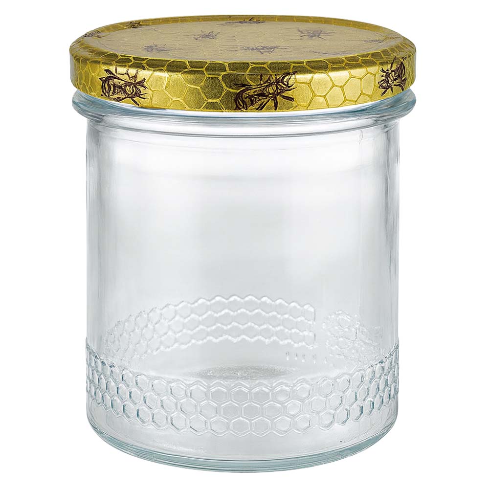 Pot à miel 560 g avec couvercle motif rayon de miel BasicSeal UNiTWIST