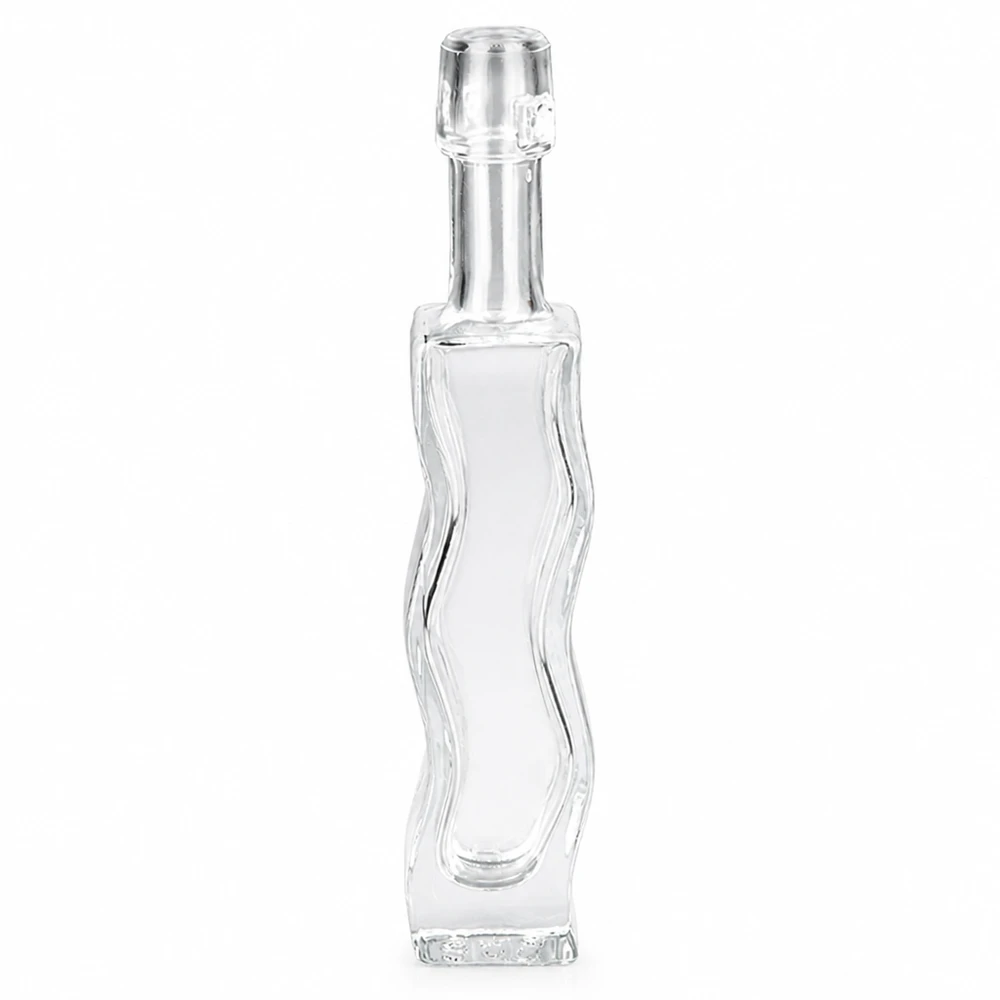 Bouteille en verre Anna de 40ml avec bouchon à étrier transparent vide Goulot visible Photo du produit Vue de face