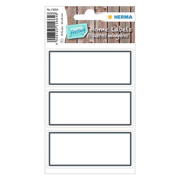 Étiquettes universelles blanc/gris (18 stickers) 82x36mm Étiquettes universelles blanc/gris (18 stickers) 82x36mm