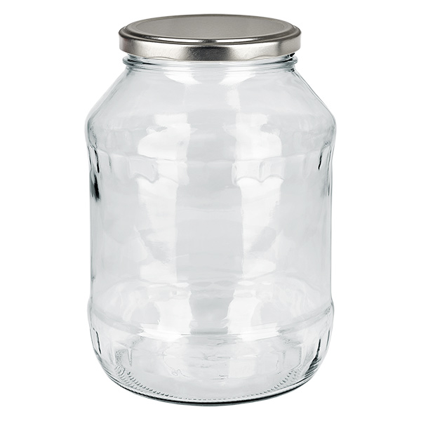 2650ml Verre rond avec couvercle BasicSeal argent UNiTWIST