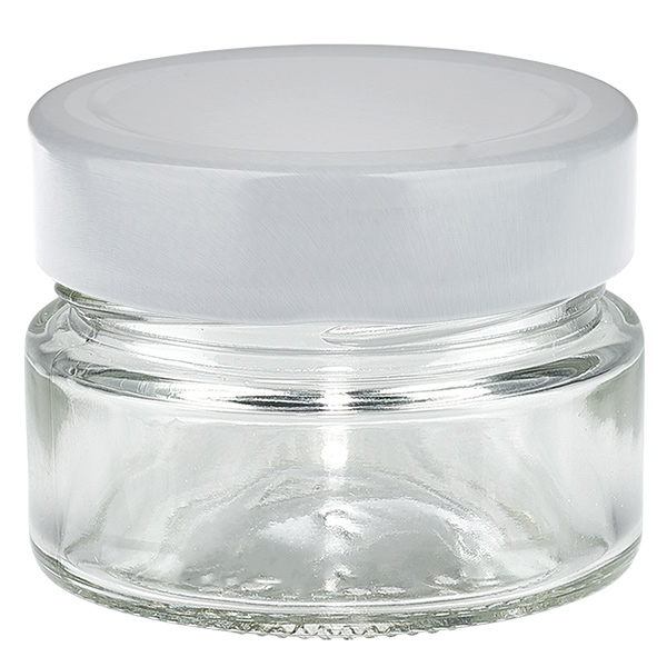 80ml Verre rond avec couvercle BasicSeal blanc UNiTWIST