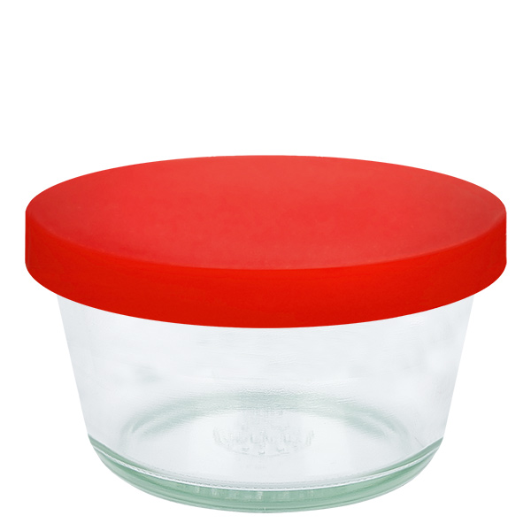 290ml bocal gourmet WECK RR100 avec couvercle en silicone rouge