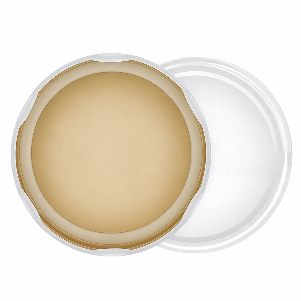 230ml Verre cylindrique avec couvercle BioSeal blanc UNiTWIST Pot cylindrique 230ml avec couvercle BioSeal blanc ouvert montre l'intérieur et le mécanisme de fermeture