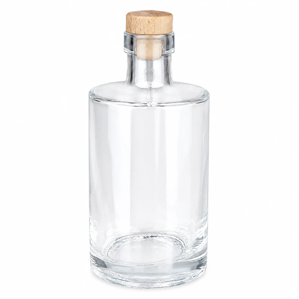 Bouteille en verre 350 ml « Galileo » avec bouchon en bois UNiTWIST®