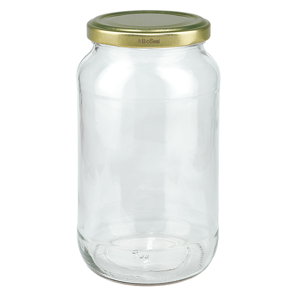 1062ml Verre rond avec couvercle BioSeal or UNiTWIST