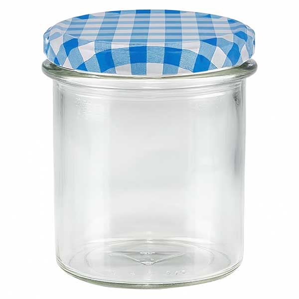 350ml Verre conique avec couvercle BasicSeal bleu/blanc UNiTWIST