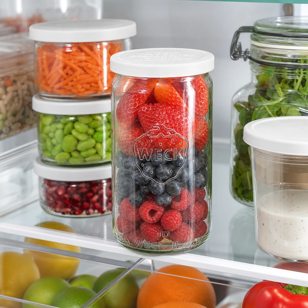 Mise en situation d’un bocal en verre pour les salades à emporter en bocal