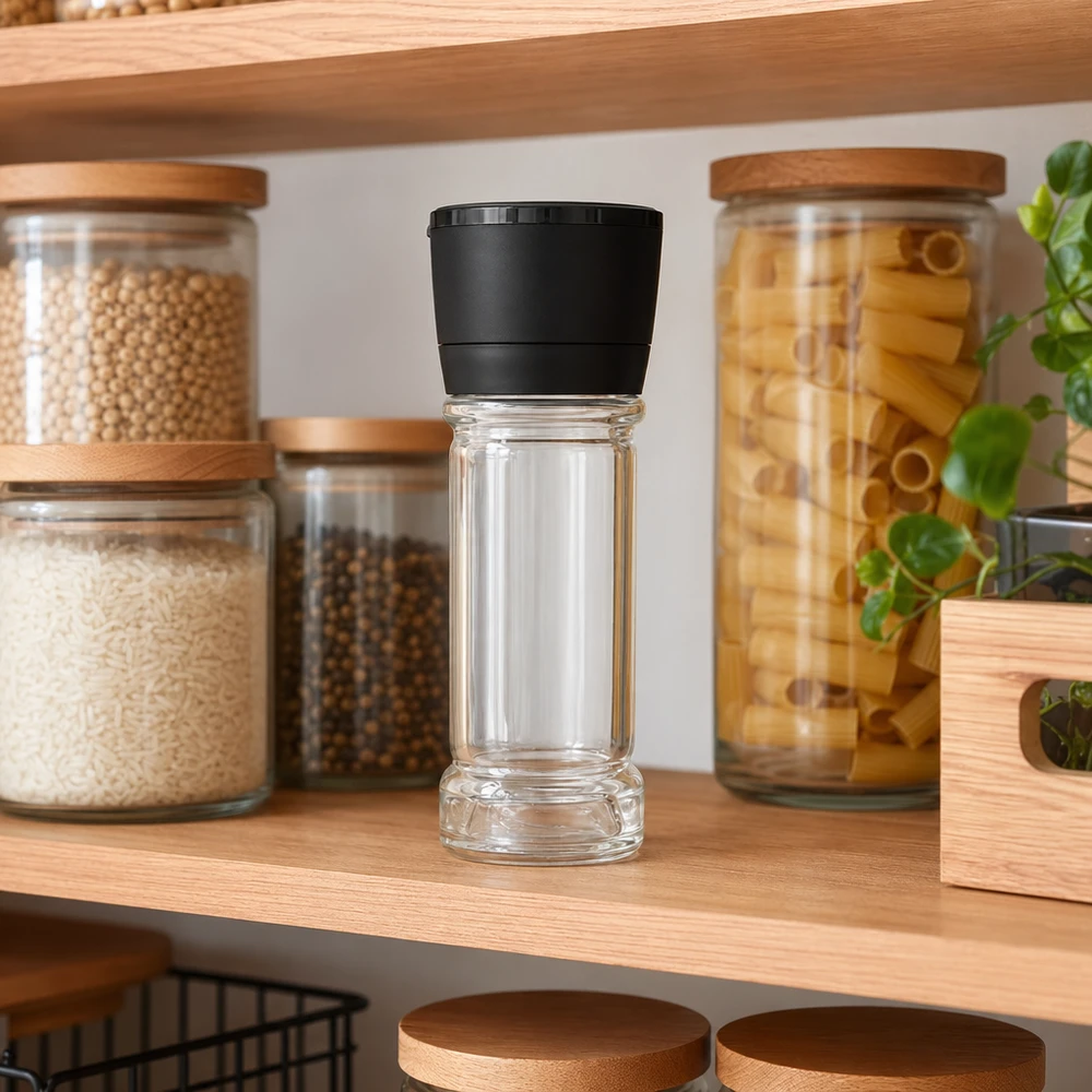Sélection de bocaux en verre adaptée à les épices, sels et mélanges secs