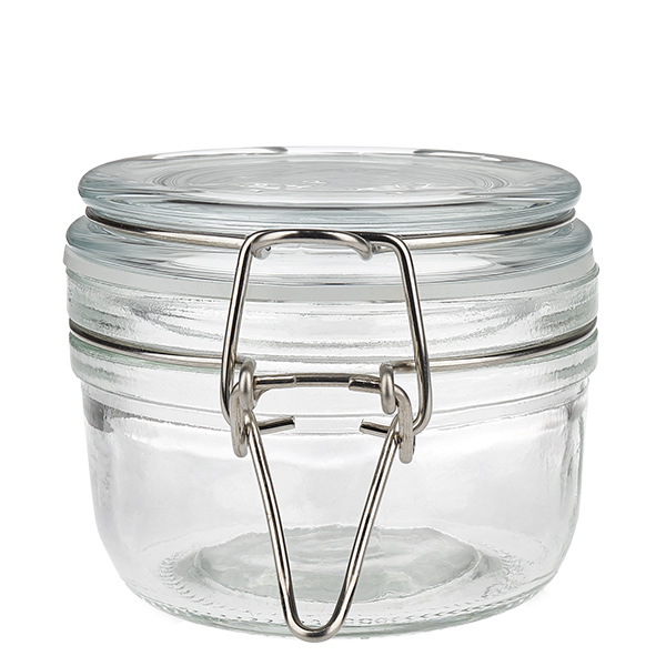 Pot de réserve 200ml type S avec fermeture à étrier UN.. Pot de conservation de 200 ml avec fermeture à étrier pratique pour une conservation sûre des aliments