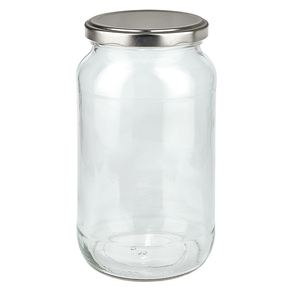 1062ml Verre rond avec couvercle BasicSeal argent UNiTWIST