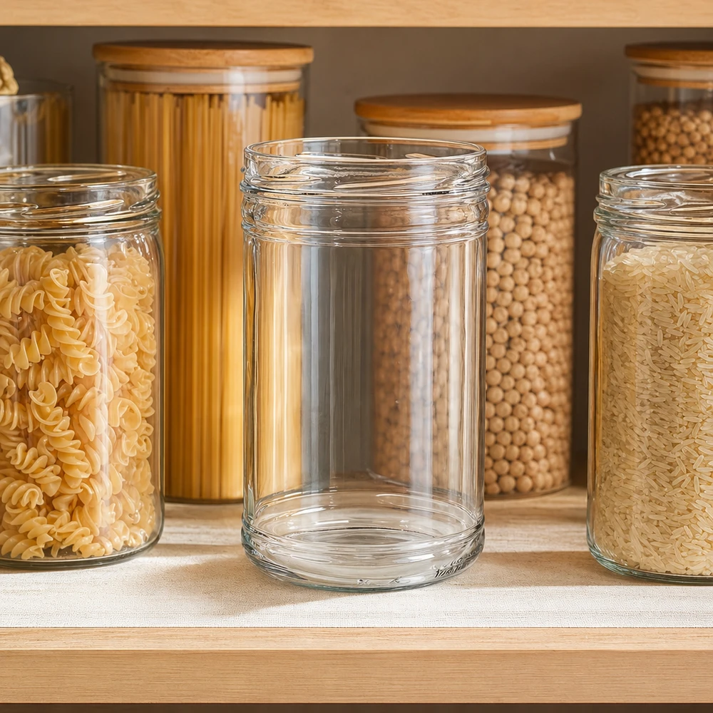 Mise en situation d’un bocal en verre pour la tapenade et les préparations apéritives