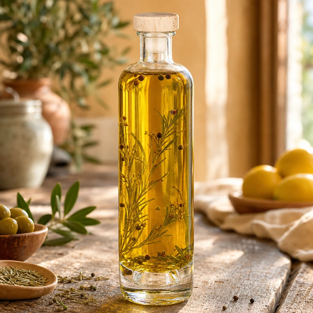 Bouteille en verre 500 ml « Ella » avec bouchon en bois UNiTWIST®