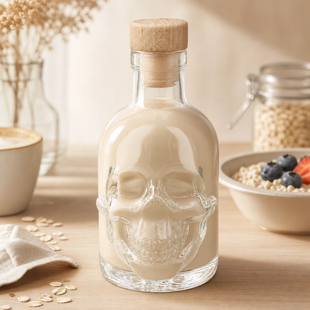 Bouteille en verre 200 ml « Jack » avec bouchon en bois UNiTWIST® Bouteille en verre 200 ml « Jack » avec bouchon en bois UNiTWIST®