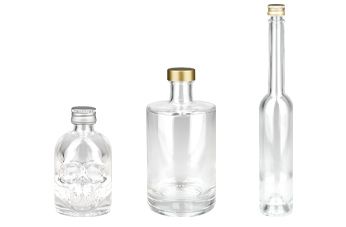 Bouteilles en verre avec bouchon en aluminium